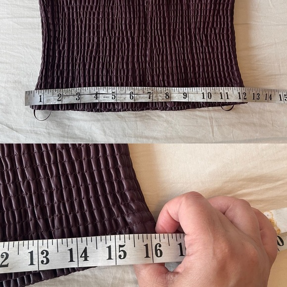 Textured Faux Leather Crop Top S - Picture 7 of 9